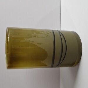 #ADF Blown glass olive green vase